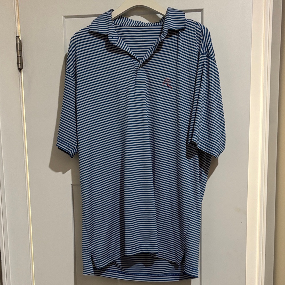 Rhoback Navy and White Striped Polo Shirt